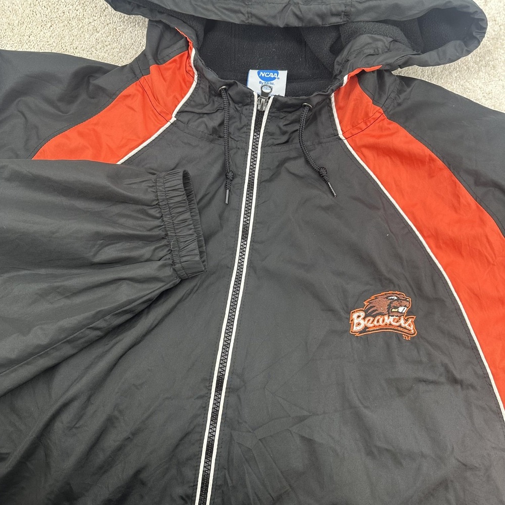 Oregon State Beavers Jacket Mens 2XL Black Orange NCAA Football Hooded Zip